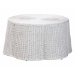 bali & pari Palm Scalloped Rattan Coffee Table - Handwoven Wicker Round Accent Table for Living Room Patio or Sunroom, Coastal Boho Style, White