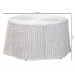bali & pari Palm Scalloped Rattan Coffee Table - Handwoven Wicker Round Accent Table for Living Room Patio or Sunroom, Coastal Boho Style, White - BSOPalm-White Rattan-Coffee Table