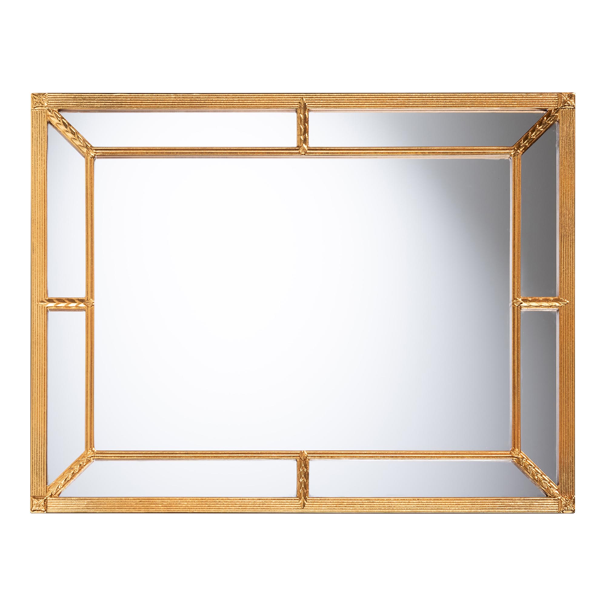 Baxton Studio Iskra Rectangular Mirror with Antique Goldleaf Frame - Modern Decorative Wall Accent for Living Room, Bedroom, or Entryway