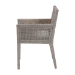 bali & pari Karis Rattan Dining Chair with Cushion - Handwoven Wicker Armchair with Mahogany Wood Frame, Coastal Boho Style Indoor Seating, French Grey - BSOKaris-French Grey-DC