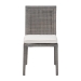 bali & pari Sofia Rattan Dining Chair with Cushion - Handwoven Wicker Side Chair with Mahogany Wood Frame, Coastal Boho Style Indoor Seating, French Grey - BSOSofia-French Grey-DC