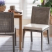 bali & pari Sofia Rattan Dining Chair with Cushion - Handwoven Wicker Side Chair with Mahogany Wood Frame, Coastal Boho Style Indoor Seating, French Grey - BSOSofia-French Grey-DC