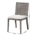 bali & pari Sofia Rattan Dining Chair with Cushion - Handwoven Wicker Side Chair with Mahogany Wood Frame, Coastal Boho Style Indoor Seating, French Grey - BSOSofia-French Grey-DC