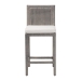 bali & pari Sofia Rattan Counter Stool with Mahogany Wood Frame - Handwoven Wicker Counter Height Chair with Cushion, Coastal Boho Style Kitchen Island Seating, French Grey - BSOSofia-French Grey-CS
