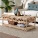bali & pari Oxford Braided Natural Rattan Coffee Table with Open Shelf - Coastal Boho Living Room Accent Table with Decorative Loop Detailing - BSOWS121-Natural-Rattan-CT