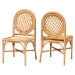 bali & pari Oxford Round Back Rattan Dining Chair Set of 2 - Handwoven Cane Accent Chairs with Open Lattice Design, Natural Wicker Seating for Coastal or Boho Dining Rooms