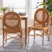 bali & pari Oxford Round Back Rattan Dining Chair Set of 2 - Handwoven Cane Accent Chairs with Open Lattice Design, Natural Wicker Seating for Coastal or Boho Dining Rooms - BSOOxford-Light Honey Rattan-DC