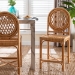 bali & pari Oxford Round Back Rattan Counter Stool - Handwoven Cane Counter Height Chair with Open Lattice Design, Natural Wicker Coastal Kitchen Island Seating - BSOOxford-Light Honey Rattan-CS