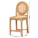 bali & pari Oxford Round Back Rattan Counter Stool - Handwoven Cane Counter Height Chair with Open Lattice Design, Natural Wicker Coastal Kitchen Island Seating - BSOOxford-Light Honey Rattan-CS