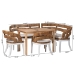 bali & pari Ubud Seagrass Dining Nook Set with Wood Table, Cushioned L-Shaped Bench and Chairs - Coastal Farmhouse Breakfast Corner Furniture Set for Kitchen or Dining Room, 5-Piece - BSOUbud/RH7006-5PC Dining Set