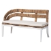 bali & pari Ubud Seagrass Dining Nook Set with Wood Table, Cushioned L-Shaped Bench and Chairs - Coastal Farmhouse Breakfast Corner Furniture Set for Kitchen or Dining Room, 5-Piece - BSOUbud/RH7006-5PC Dining Set