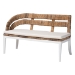 bali & pari Ubud Seagrass Dining Nook Set with Wood Dining Table and Cushioned L-Shaped Bench - Coastal Farmhouse Breakfast Corner Furniture Set for Kitchen or Dining Room, 3-Piece - BSOUbud/RH7006-3PC Dining Set