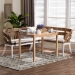 bali & pari Ubud Seagrass Dining Nook Set with Wood Dining Table and Cushioned L-Shaped Bench - Coastal Farmhouse Breakfast Corner Furniture Set for Kitchen or Dining Room, 3-Piece - BSOUbud/RH7006-3PC Dining Set