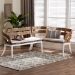 bali & pari Ubud Seagrass Dining Nook Set with Mahogany Wood Frame - L-Shaped Rattan Accent Corner Bench for Kitchen or Dining Room, 2-Piece - BSOUbud-Natural Seagrass Rattan-2PC Bench Set
