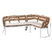 bali & pari Ubud Seagrass Dining Nook Set with Mahogany Wood Frame - L-Shaped Rattan Accent Corner Bench for Kitchen or Dining Room, 2-Piece - BSOUbud-Natural Seagrass Rattan-2PC Bench Set