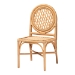 bali & pari Troy 5-Piece Rattan Dining Set - Round Wicker Table with Scallop Edge and 4 Lattice Back Chairs, Handwoven Boho Coastal Style for Indoor Kitchen or Dining Room, Light Honey - BSOTroy-Light Honey Rattan-5PC Dining Set
