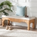 bali & pari Abena Ming Style Natural Rattan Bench with Cushion - Boho Chic Accent Seating for Entryway, Bedroom, or Living Room - BSOAbena-Light Honey Wicker/Rattan-Bench