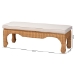 bali & pari Abena Ming Style Natural Rattan Bench with Cushion - Boho Chic Accent Seating for Entryway, Bedroom, or Living Room - BSOAbena-Light Honey Wicker/Rattan-Bench