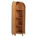 bali & pari Paloma Arched Rattan Accent Cabinet with Shelves - Handwoven Cane Display Unit with Door, Boho Chic Decorative Furniture Piece for Living Room Entryway or Sunroom - BSOAyou-Light Honey Rattan-Tall Cabinet