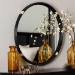 bali & pari Fenicia Round Rattan Wall Mirror with Black Frame - Decorative Framed Mirror for Entryway, Living Room, or Bathroom - BSOF247-FT8-Mirror