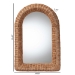 bali & pari Brisia Arched Rattan Wall Mirror - Handwoven Wicker Framed Mirror for Entryway, Living Room, or Bedroom, Natural - BSOF247-FT6-Mirror