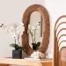 bali & pari Brisia Oval Rattan Wall Mirror - Handwoven Wicker Framed Mirror for Entryway, Living Room, or Bedroom, Natural - BSOF247-FT7-Mirror