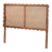 Baxton Studio Orianthe Scalloped Headboard - Boho Chic Bed Backrest with Cane Woven Panel, Modern Minimalist Bedroom D�cor, Queen Size