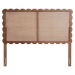 Baxton Studio Orianthe Scalloped Headboard - Boho Chic Bed Backrest with Cane Woven Panel, Modern Minimalist Bedroom Decor, Queen Size - BSOMG9811-Walnut Rattan-HB-Queen