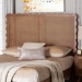 Baxton Studio Orianthe Scalloped Headboard - Boho Chic Bed Backrest with Cane Woven Panel, Modern Minimalist Bedroom Decor, Queen Size - BSOMG9811-Walnut Rattan-HB-Queen