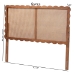Baxton Studio Orianthe Scalloped Headboard - Boho Chic Bed Backrest with Cane Woven Panel, Modern Minimalist Bedroom Decor, Queen Size - BSOMG9811-Walnut Rattan-HB-Queen