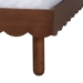 Baxton Studio Orianthe Wood Platform Bed Frame with Scalloped Edge Design - Low Profile Bed Base with Round Legs, Modern Minimalist Bedroom Furniture, Queen Size - BSOMG0245-Walnut Rattan-Bed Frame-Queen