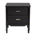 Baxton Studio Marisela Black Wood Nightstand with Gold Handles - 2-Drawer Bedside Table with Bamboo-Inspired Legs, Modern Transitional Accent Furniture for Bedroom or Guest Room - BSOMG9014-Black 9990-2DW-NS