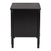 Baxton Studio Marisela Black Wood Nightstand with Gold Handles - 2-Drawer Bedside Table with Bamboo-Inspired Legs, Modern Transitional Accent Furniture for Bedroom or Guest Room - BSOMG9014-Black 9990-2DW-NS