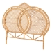 bali & pari Nerita Rattan Headboard - Handwoven Wicker Headboard Panel with Double Circle Design, Light Honey, Lightweight Coastal Bedroom D�cor, Queen Size