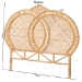 bali & pari Nerita Rattan Headboard - Handwoven Wicker Headboard Panel with Double Circle Design, Light Honey, Lightweight Coastal Bedroom Decor, Queen Size - BSOAmelia-Light Honey Rattan-HB-Queen