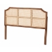 Baxton Studio Hermine Bamboo Woven Headboard - Solid Wood Bed Backrest Panel with Curved Top, Boho Coastal Bed Accent, Queen Size