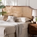 Baxton Studio Hermine Bamboo Woven Headboard - Solid Wood Bed Backrest Panel with Curved Top, Boho Coastal Bed Accent, Queen Size - BSOHermine-HRN20-Headboard Queen