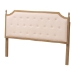 Baxton Studio Lourdes Upholstered Headboard with Solid Wood Frame - Tufted Backrest Panel with Curved Top, Elegant Bedroom D�cor, Queen Size