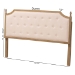 Baxton Studio Lourdes Upholstered Headboard with Solid Wood Frame - Tufted Backrest Panel with Curved Top, Elegant Bedroom Decor, Queen Size - BSOLouvre-Light Beige-Headboard Queen
