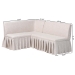 Baxton Studio Bryna 2-Piece Fabric Upholstered Dining Nook Bench Set - Corner Kitchen Banquette Seating with Skirted Base, L-Shaped Breakfast Nook for Small Spaces, Beige - BSOBBT8085-Beige-H1217-3-2PC SF Bench