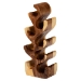 bali & pari Matana Suar Wood Wine Rack with 8-Bottle Capacity, Modern Rustic Wine Organizer Stand with Tree Branch Design, Free-Standing Display for Countertop Home Bar or Kitchen