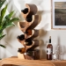 bali & pari Matana Suar Wood Wine Rack with 8-Bottle Capacity, Modern Rustic Wine Organizer Stand with Tree Branch Design, Free-Standing Display for Countertop Home Bar or Kitchen - BSOSuar WR 002-Natural/Wooden-Wine Rack