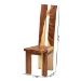 bali & pari Lin Suar Wood Dining Chair Set of 2 - Handcrafted Solid Wood Chair with Natural Grain Pattern, Rustic Modern Accent Seating for Dining Room or Kitchen - BSOLin-Natural/Wooden-DC