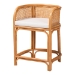 bali & pari Aria Natural Rattan Counter Stool with Backrest and Removable Cushion - Handwoven Cane Counter Height Seating for Kitchen Island or Dining Area