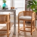bali & pari Aria Natural Rattan Counter Stool with Backrest and Removable Cushion - Handwoven Cane Counter Height Seating for Kitchen Island or Dining Area - BSOAnia-Light Honey/Rattan-CS