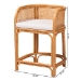 bali & pari Aria Natural Rattan Counter Stool with Backrest and Removable Cushion - Handwoven Cane Counter Height Seating for Kitchen Island or Dining Area - BSOAnia-Light Honey/Rattan-CS