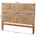 bali & pari Prita Paper Loom Headboard with Mahogany Wood Frame, Handwoven Bed Backrest Panel with Geometric Design, Boho Rustic Bedroom Accent, King Size - BSOMadeline-Brown-HB-King