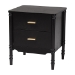 Baxton Studio Marisela 4-Piece Black Bedroom Set - Canopy Bed with Synthetic Rattan Headboard, Matching Dresser and Two Nightstands, Modern Transitional Wood Bedroom Furniture Collection, Queen - BSOJabari-Black-Queen 4PC Bedroom Set