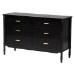 Baxton Studio Marisela 4-Piece Black Bedroom Set - Canopy Bed with Synthetic Rattan Headboard, Matching Dresser and Two Nightstands, Modern Transitional Wood Bedroom Furniture Collection, Queen - BSOJabari-Black-Queen 4PC Bedroom Set