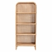 bali & pari Chusi Natural Rattan Decorative Shelf - Handwoven Cane Display Unit with Arched Top, Boho Coastal Storage Rack for Living Room or Bedroom - BSOChusi-Natural/Rattan-Shelf